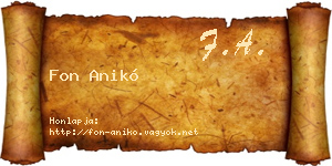Fon Anikó névjegykártya