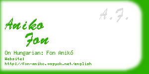 aniko fon business card